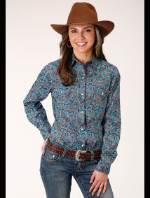 Womens Western Shirt ~ BLUE CANYON PAISLEY