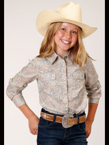 Girl's Western Cowgirl Shirt ~DOT PAISLEY