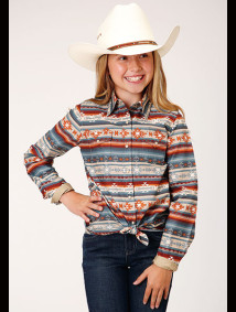 Girl's Western Cowgirl Shirt ~SANDSTONE AZTEC