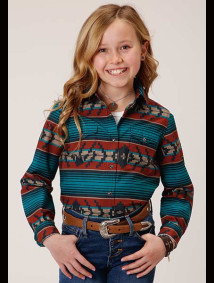 Girl's Western Cowgirl Shirt ~OMBRE AZTEC