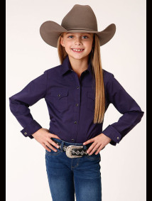 Girl's Western Retro Cowgirl Shirt ~PURPLE