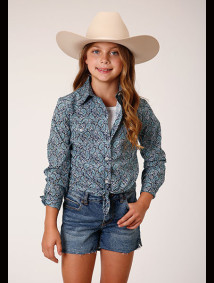 Girl's Western Cowgirl Shirt ~PEACOCK PAISLEY