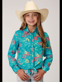 Girl's Western Cowgirl Shirt ~TROPICAL AZTEC