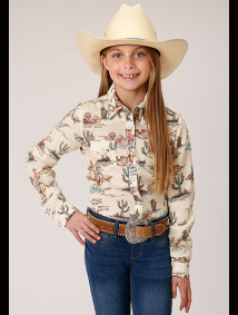 Girl's Western Cowgirl Shirt ~RETRO RODEO