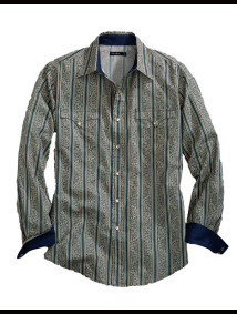 Tin Haul Long Sleeve Vintage Shirt ~ Grey VINTAGE WALLPAPER 