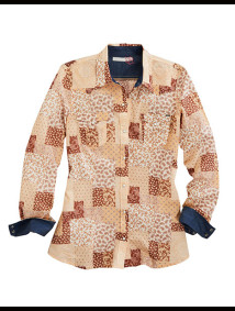  Womens Tin Haul Western Shirt ~ SUNRISE PATCHWORK PRINT
