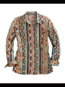 Tin Haul Vintage Womens Western Shirt ~ AZTEC STRIPE