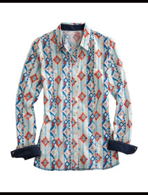 Tin Haul Vintage Womens Western Shirt ~ SOUTHWEST AZTEC