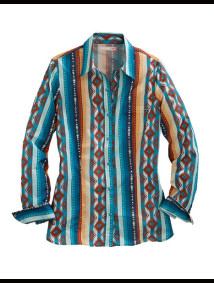 Tin Haul Vintage Womens Western Shirt ~ AZTEC STERAPE