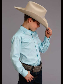 Stetson Old West Boys Western Cowboy Snap Shirt ~ Aqua