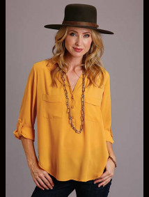Stetson Womens Blouse : Gold Crepe