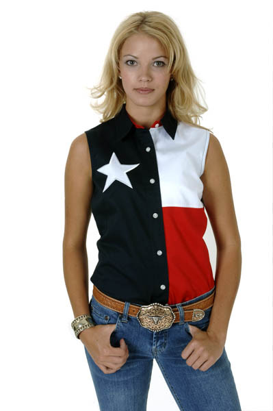 Womens Sleeveless Western Shirt - Texas