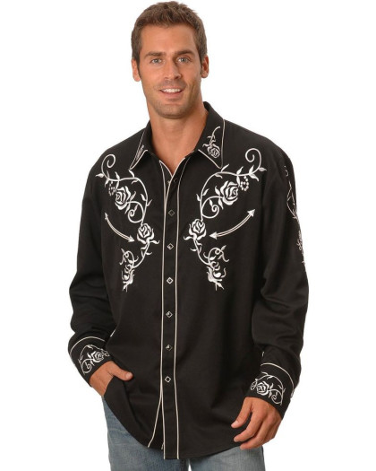 Scully Floral Embroidered Vintage Western Shirt  - - CLOSEOUT