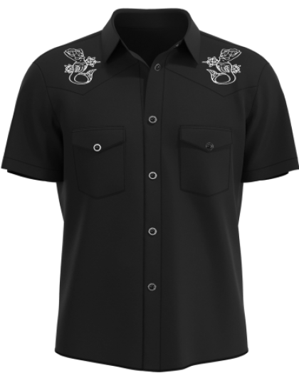 MERMAID ~ Silk-Like Bamboo Western Camp Shirt