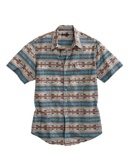 Mens Tin Haul Short Sleeve Western Shirt ~  SAND PAINTING