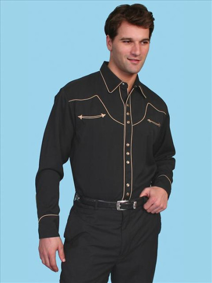 Mens Embroidered Western Shirt - Blackthorn - - CLOSEOUT