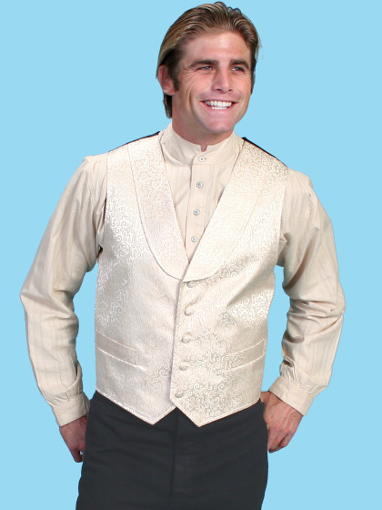 Scully® Mens Swirl Satin Shawl Lapel Formal Western Vest - CLOSEOUT