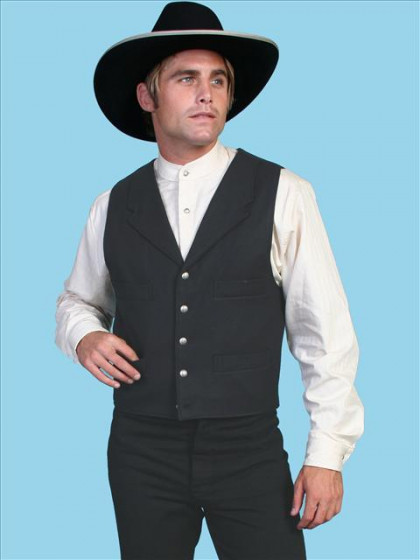 Wahmaker® Mens Black Wool Western Bankers Vest - CLOSEOUT