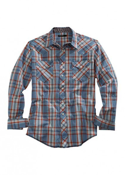 Tin Haul Mens Long Sleeve Western Shirt ~ GREY GRID PLAID