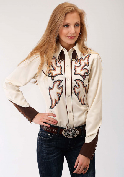 Womens Embroidered Cowboy Shirt - Flameout