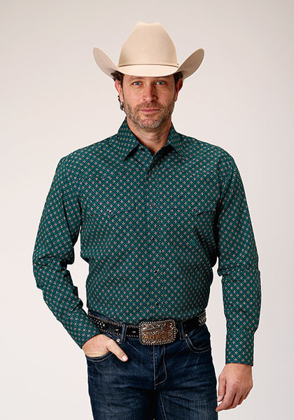 Mens Big & Tall Long Sleeve  Shirt ~CROSS WALK FOULARD