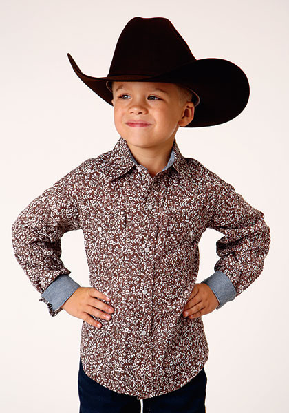 Boy's Western Shirt ~FRONTIER FLORAL PRINT