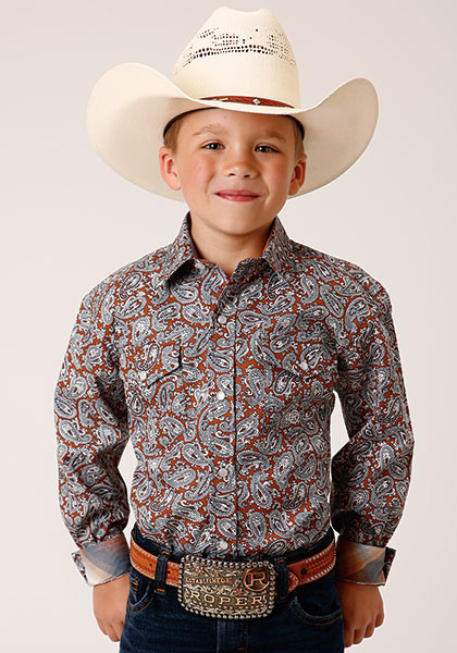 Boy's Western Shirt ~ COPPER SPRING PAISLEY