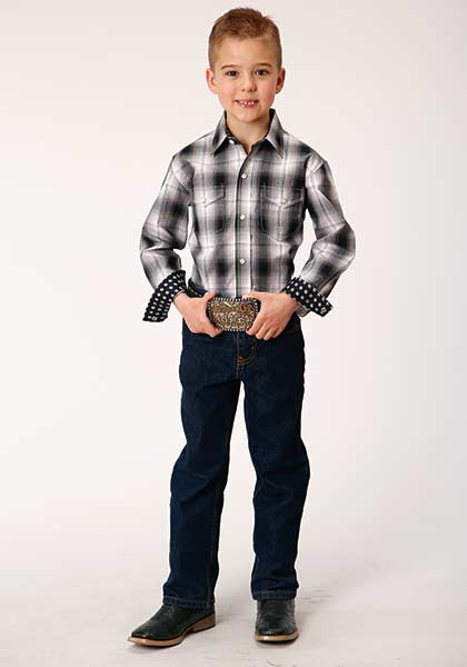 Roper Ghostly Gallop (White) - Boy's Western Shirt main image 1