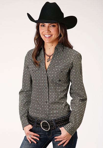Roper Womens Western Shirt ~ FOREST FOULARD