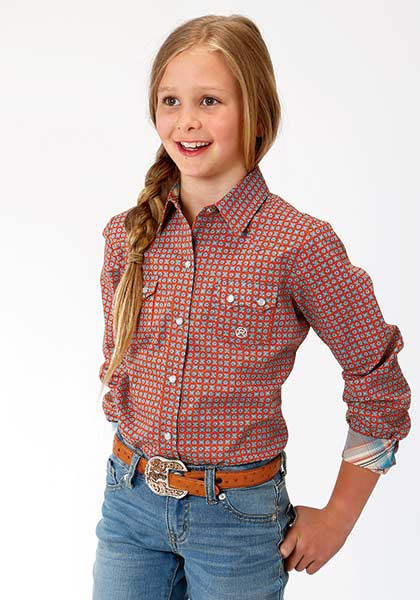 Girl's Western Shirt ~ CLAY FOULARD