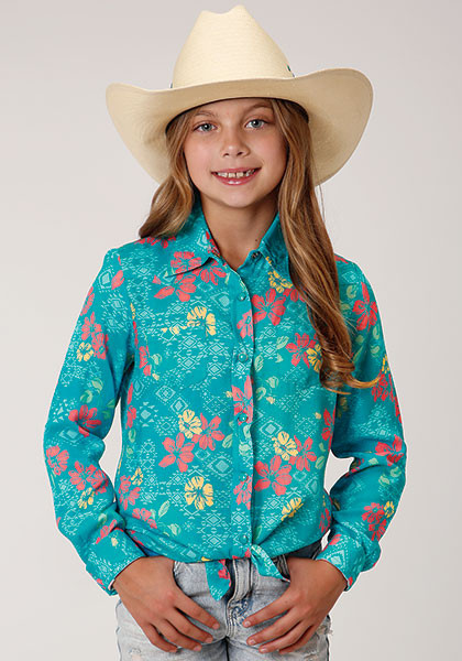 Girl's Western Shirt ~TROPICAL AZTEC