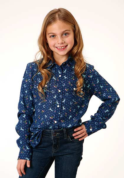 Girl's Western Shirt ~ Horse Printed