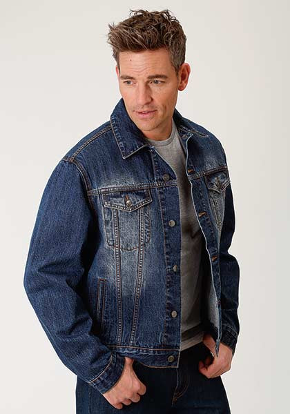 Men's Western Jacket ~ MEN'S DENIM JACKET BUTTON FRONT
