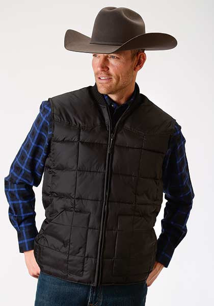 Men's Western Vest ~ BLACK MENS OUTERWEAR