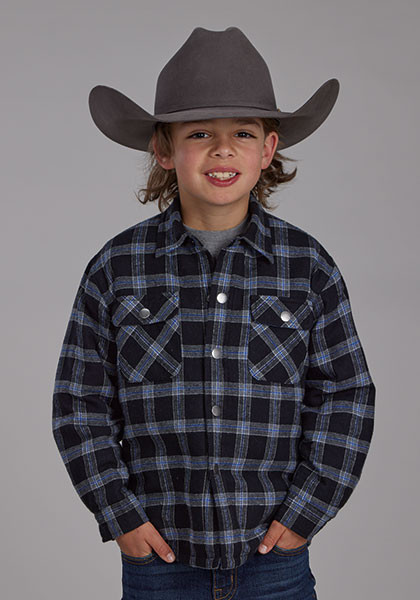 Boy's Western Shirt ~ SHERPA LINED FLANNEL SHIRT JCKT