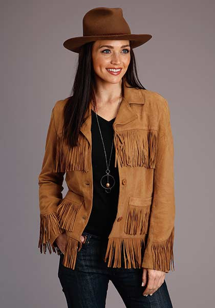 Stetson Womens Cowgirl Western Leather Fringe Jacket ~ THICK SUEDE FRINGE