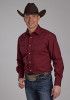 Pearl Snap Mens Western Shirt ~ SOLID BROADCLOTH - WINE