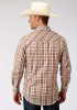 Roper Long Sleeve Shirt ~ BROWN, RUST & CREAM PLAID