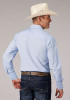 Pearl Snap Mens Western Shirt ~ LT. BU TONE ON TONE HORSESHOES