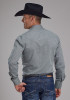 Pearl Snap Mens Western Shirt ~ ALLOVER TONE ON TONE - GREY