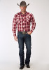Roper Big & Tall Long Sleeve Western Shirt ~ RED PLAID