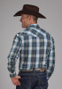  Big & Tall Men's Western Shirt ~.NAVY, TEAL, & WHITE PLAID