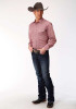 Roper Big & Tall Long Sleeve Western Shirt ~ WINE CROSSHATCH