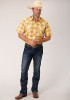Roper Big & Tall Short Sleeve Western Shirt ~ YELLOW AND TANGERINE PLAID