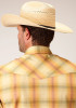 Roper Big & Tall Short Sleeve Western Shirt ~ YELLOW AND TANGERINE PLAID