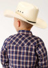 Boys Vintage Western Cowboy Snap Shirt ~ NAVY PLAID