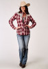Womens Roper Western Shirt ~ RED PLAID,