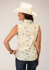 Womens Sleeveless  Cowgirl Shirt ~ VINTAGE WHEAT PRINT