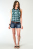Womens Roper Western Shirt ~ OCEAN PLAID