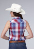 Womens Roper Western Shirt ~  RED/WHITE/WHITE PLAID W/LUREX,